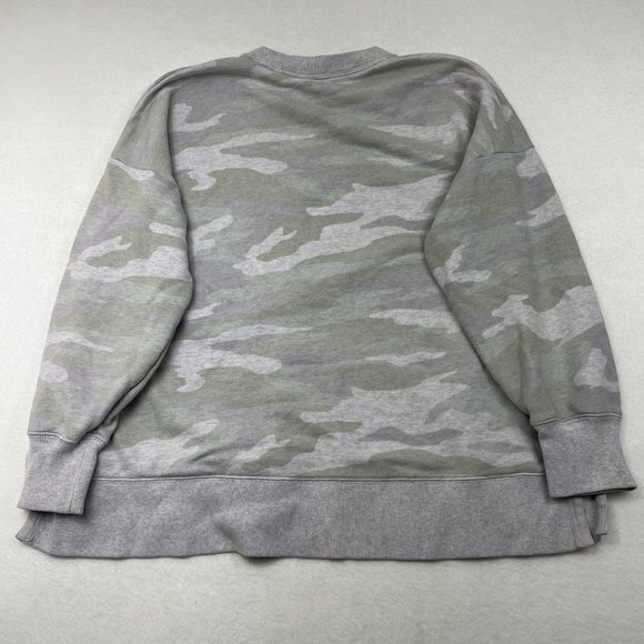 Aerie Oversized Camo Sweatshirt Size XL Green Muted Terry Loungewear Athleisure - Picture 2 of 10